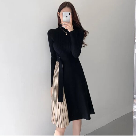 EUC Dalia MacPhee Colorblock Ribbed Sweater Midi Dress Size XL - Picture 4 of 10